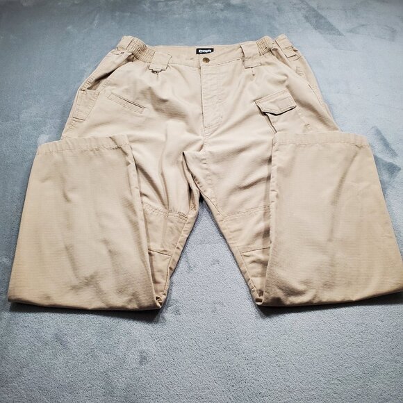 CQR Quick Dry Cargo Pants Water Resistant Lightweight Ripstop Khaki Men Sz 38x30 - Picture 1 of 15
